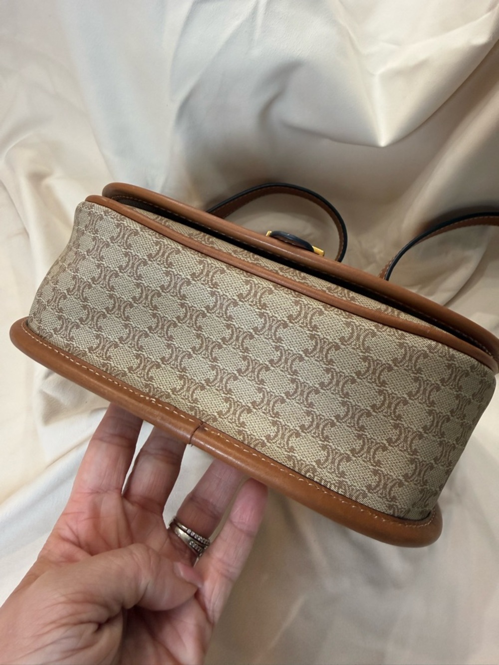 Celine Tan Brown Vintage Macadam PVC and leather shoulder bag - Picture 9 of 12